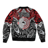 Aotearoa and Australia Sleeve Zip Bomber Jacket New Zealand Honour The Treaty Ake!Ake!Ake!