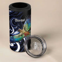 New Zealand Kea Bird Personalised 4 in 1 Can Cooler Tumbler Maori Tribal Koru Art
