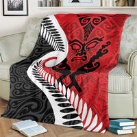Silver Fern Koru Swirls with Maori Ta Moko Blanket