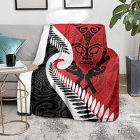 Silver Fern Koru Swirls with Maori Ta Moko Blanket