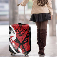 Silver Fern Koru Swirls with Maori Ta Moko Luggage Cover