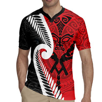 Silver Fern Koru Swirls with Maori Ta Moko Rugby Jersey