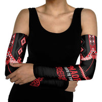 Toitu Te Tiriti Waitangi Arm Sleeves Black Wharenui House - Polynesian Pride