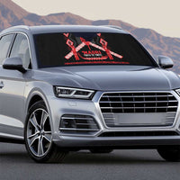 Toitu Te Tiriti Waitangi Auto Sun Shade Black Wharenui House - Polynesian Pride