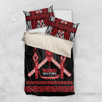 Toitu Te Tiriti Waitangi Bedding Set Black Wharenui House LT9 US Twin 172cm x 218cm Black - Polynesian Pride