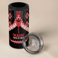 Toitu Te Tiriti Waitangi 4 in 1 Can Cooler Tumbler Black Wharenui House - Polynesian Pride