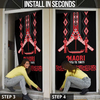 Toitu Te Tiriti Waitangi Door Cover Black Wharenui House - Polynesian Pride