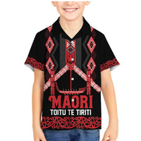 Toitu Te Tiriti Waitangi Family Matching Mermaid Dress and Hawaiian Shirt Black Wharenui House - Polynesian Pride