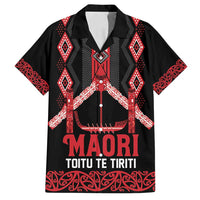 Toitu Te Tiriti Waitangi Family Matching Off Shoulder Short Dress and Hawaiian Shirt Black Wharenui House - Polynesian Pride