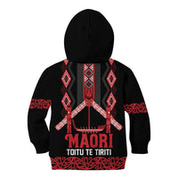 Toitu Te Tiriti Waitangi Kid Hoodie Black Wharenui House - Polynesian Pride