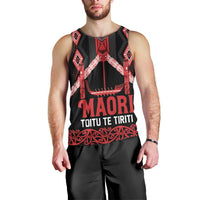 Toitu Te Tiriti Waitangi Men Tank Top Black Wharenui House LT9 - Polynesian Pride
