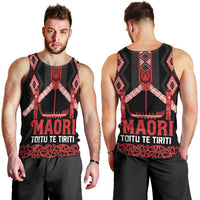 Toitu Te Tiriti Waitangi Men Tank Top Black Wharenui House LT9 - Polynesian Pride