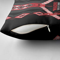 Toitu Te Tiriti Waitangi Pillow Cover Black Wharenui House LT9 - Polynesian Pride