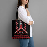 Toitu Te Tiriti Waitangi Tote Bag Black Wharenui House - Polynesian Pride