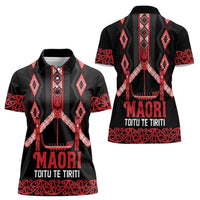 Toitu Te Tiriti Waitangi Women Polo Shirt Black Wharenui House - Polynesian Pride