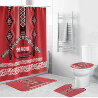 Toitu Te Tiriti Waitangi Bathroom Set Red Wharenui House - Polynesian Pride