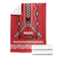 Toitu Te Tiriti Waitangi Blanket Red Wharenui House - Polynesian Pride