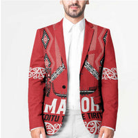 Toitu Te Tiriti Waitangi Blazer Red Wharenui House - Polynesian Pride