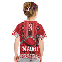 Toitu Te Tiriti Waitangi Kid T Shirt Red Wharenui House LT9 - Polynesian Pride