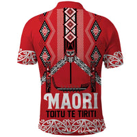 Toitu Te Tiriti Waitangi Polo Shirt Red Wharenui House - Polynesian Pride