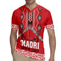 Toitu Te Teriti Waitangi Rugby Jersey Red Wharenui House - Polynesian Pride