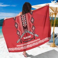 Toitu Te Tiriti Waitangi Sarong Red Wharenui House - Polynesian Pride