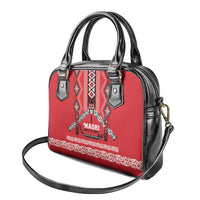 Toitu Te Tiriti Waitangi Shoulder Handbag Red Wharenui House - Polynesian Pride