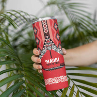 Toitu Te Tiriti Waitangi Skinny Tumbler Red Wharenui House - Polynesian Pride