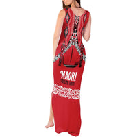 Toitu Te Tiriti Waitangi Tank Maxi Dress Red Wharenui House - Polynesian Pride