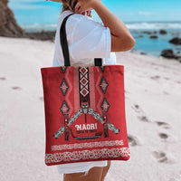 Toitu Te Tiriti Waitangi Tote Bag Red Wharenui House - Polynesian Pride