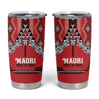 Toitu Te Tiriti Waitangi Tumbler Cup Red Wharenui House - Polynesian Pride