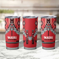 Toitu Te Tiriti Waitangi Tumbler Cup Red Wharenui House - Polynesian Pride