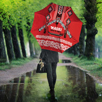 Toitu Te Tiriti Waitangi Umbrella Red Wharenui House - Polynesian Pride