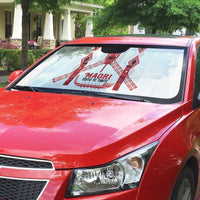 Toitu Te Tiriti Waitangi Auto Sun Shade White Wharenui House - Polynesian Pride