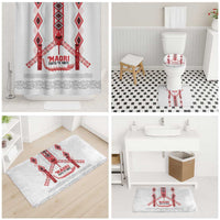 Toitu Te Tiriti Waitangi Bathroom Set White Wharenui House - Polynesian Pride