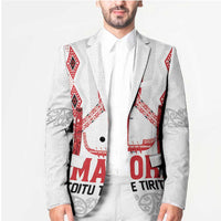 Toitu Te Tiriti Waitangi Blazer White Wharenui House - Polynesian Pride