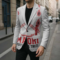 Toitu Te Tiriti Waitangi Blazer White Wharenui House - Polynesian Pride