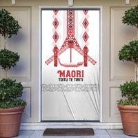 Toitu Te Tiriti Waitangi Door Cover White Wharenui House - Polynesian Pride