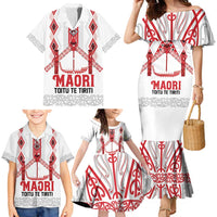 Toitu Te Tiriti Waitangi Family Matching Mermaid Dress and Hawaiian Shirt White Wharenui House - Polynesian Pride