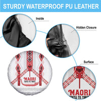 Toitu Te Tiriti Waitangi Spare Tire Cover White Wharenui House - Polynesian Pride