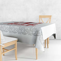 Toitu Te Tiriti Waitangi Tablecloth White Wharenui House - Polynesian Pride