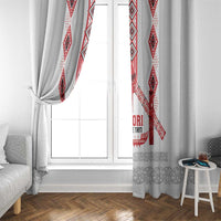 Toitu Te Tiriti Waitangi Window Curtain White Wharenui House - Polynesian Pride