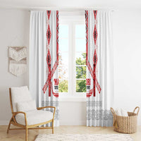 Toitu Te Tiriti Waitangi Window Curtain White Wharenui House - Polynesian Pride