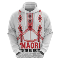Toitu Te Tiriti Waitangi Zip Hoodie White Wharenui House LT9 - Polynesian Pride