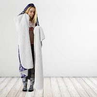 Vintage Tonga Tribal Ngatu Pattern Hooded Blanket With Pacific Floral Pink Art LT9 - Polynesian Pride