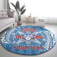 Personalised Tonga Apifo'ou College Round Carpet Since 1865 Special Kupesi Pattern