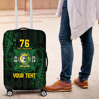 Personalised Tonga Liahona High School 76th Anniversary Luggage Cover Special Kupesi Pattern LT9 Green - Polynesian Pride