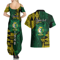 Personalised Tonga Liahona High School Couples Matching Summer Maxi Dress and Hawaiian Shirt Since 1948 Special Kupesi Pattern