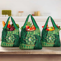 Personalised Tonga Saineha High School Grocery Bag Since 1978 Special Kupesi Pattern