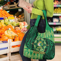 Personalised Tonga Saineha High School Grocery Bag Since 1978 Special Kupesi Pattern